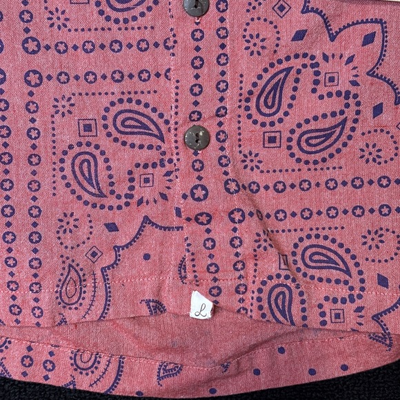 Men's Lakhay's Paisley Linen Button Up Medium Vintage - Picture 5 of 7